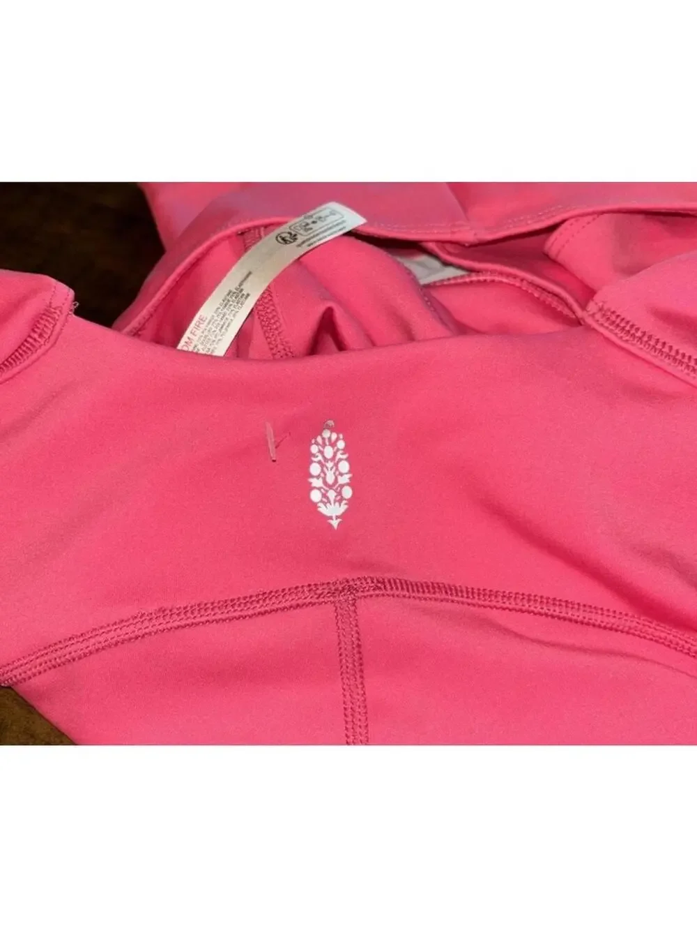 Free people Hot Pink Activewear Bodysuit Cut Out Yoga Gym S